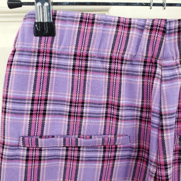 SO Lace Up Plaid Mini Skort L Purple/Pink - Picture 8 of 16